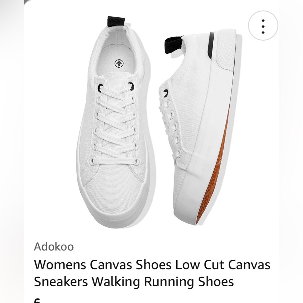 White sneakers, size 6